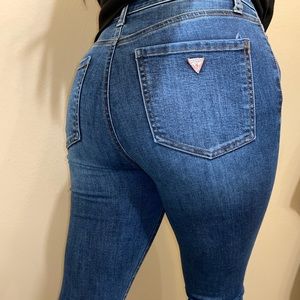 Guess Navy Blue High Waisted Skinny Jeans